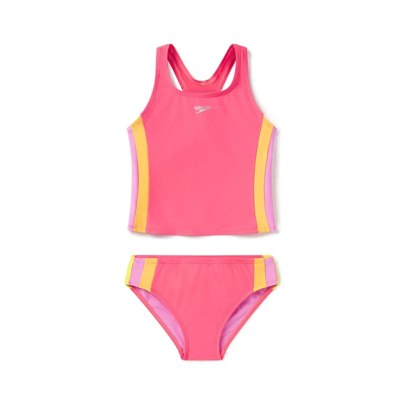Speedo Girls Colorblock Two-Piece Tankini Set - Coral Paradise