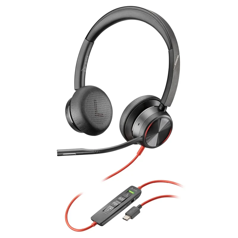 Poly Blackwire 8225 Premium Wired Headset – Active Noise Canceling – Hi-fi Stereo - Connect to PC/Mac - Works w/Teams, Zoom