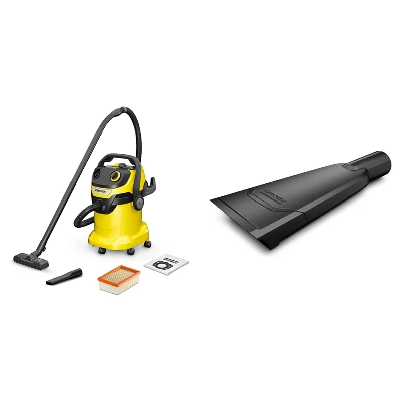 Bundle of Kärcher 16283020 Wet & Dry Vacuum Cleaner WD 5, blower function, power: 1100w, plastic container: 25 L, suction hose: 2.2 m+ Kärcher 28633160, Wet & Dry Vacuum Car Nozzle, 0 W