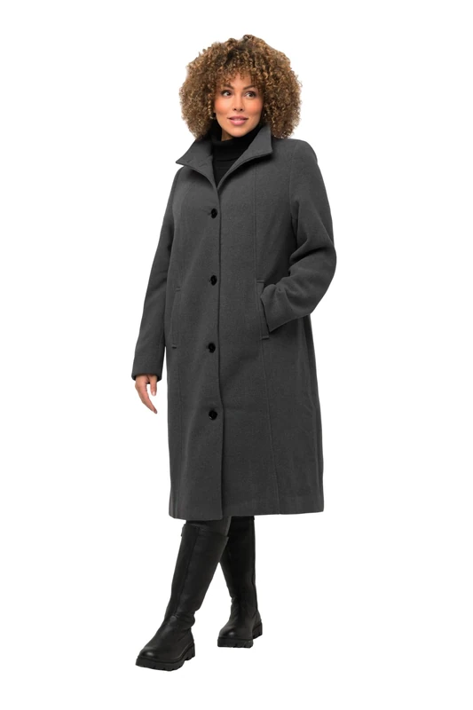 Ulla Popken Mantel, Stehkragen, Wollqualität, Komplettfutter coats,