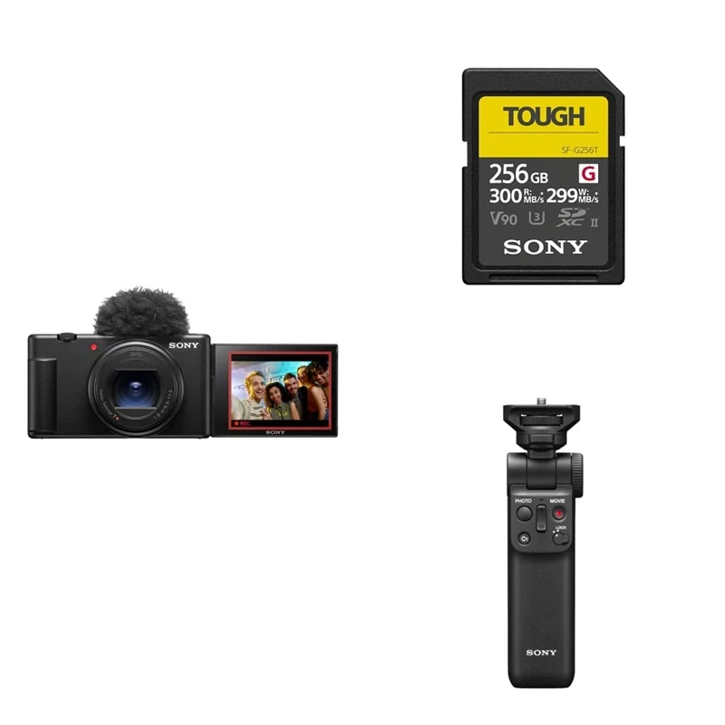 Sony Vlog Camera ZV-1 II + 256GB SF-G Series Tough Memory Card + GP-VPT2BT Handgrip