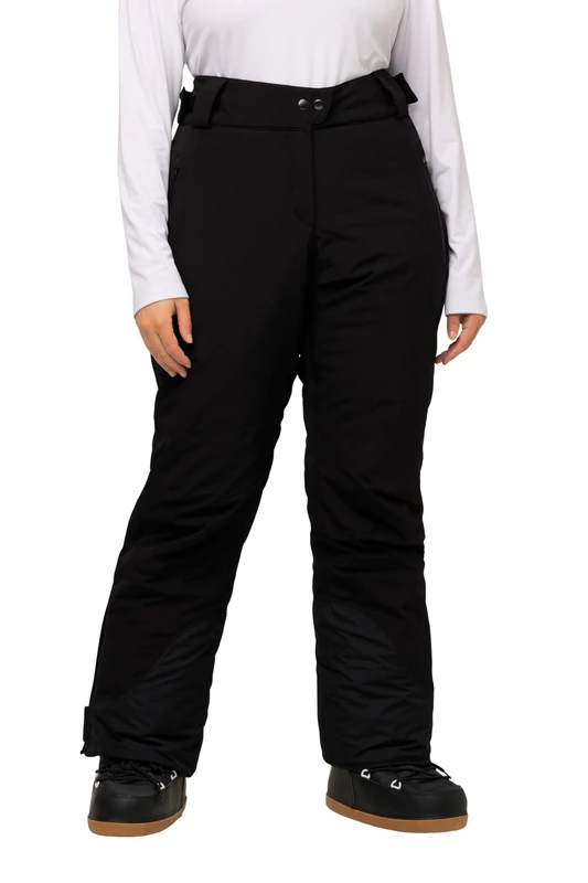 Ulla Popken Women's Functional Ski Trousers Waterproof Plain Trousers, black, 46 Große Größen