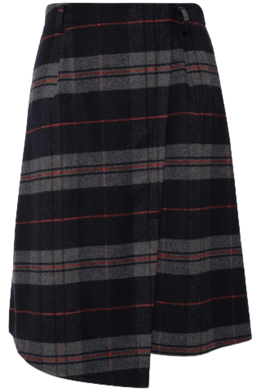Ulla Popken Women's Plus Sizes Plus Size Country House Kilt Skirt Checked A-Line Wrap Look Comfort Waistband 821559, Multi-Coloured, 24 - Image 1