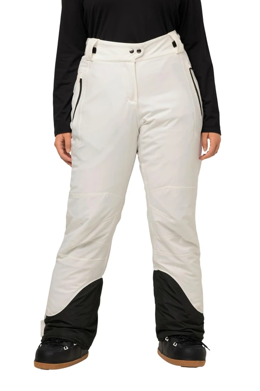 Ulla Popken Women's Functional ski Trousers, Waterproof, Plain Pants, Snow White, 46 Große Größen