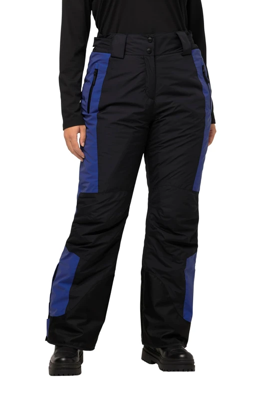 Ulla Popken Women's Ski Trousers, Reflective, Waterproof Pants, Black, 28