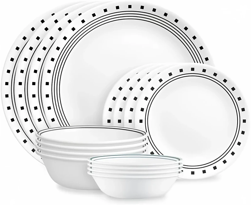 Corelle® City Block 16-Piece Mugless Dinnerware Set, Service for 4
