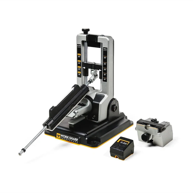 WORK SHARP® Professional Precision Adjust Knife Sharpener with Digital Angle Adjustment and Angle Guide, 6 Sanding Plates and Many Accessories