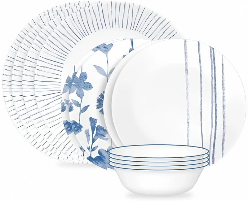 Corelle® Botanical Stripes 12-Piece Dinnerware Set, Service for 4, 1149161 - Image 1