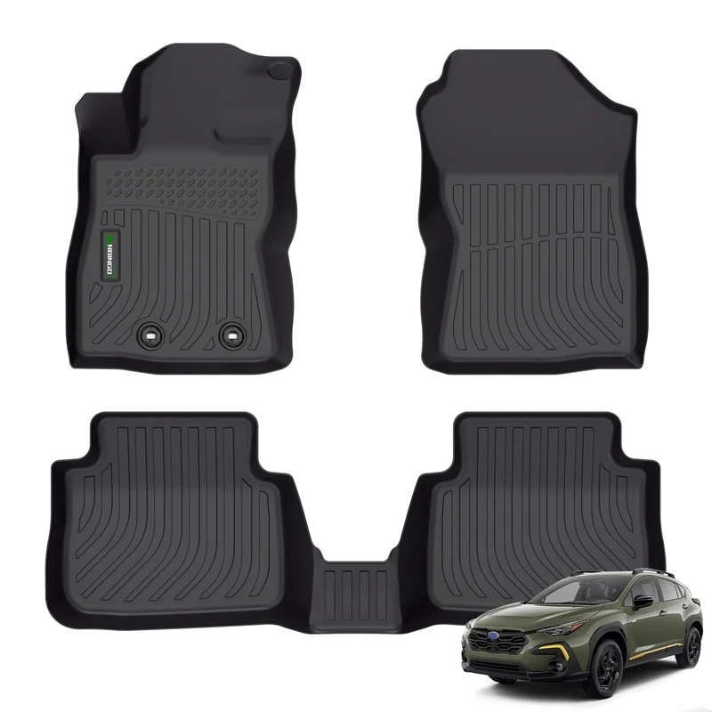 ANBINGO Floor Mats Custom for 2024 Subaru Crosstrek. All Weather Protection TPE Waterproof Non-Slip Floor Liners Fit 1st & 2nd Row Set Accessories-Black