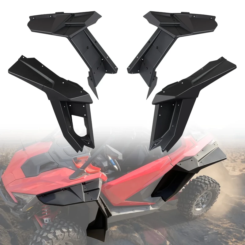 CPOWACE XXL Extended Fender Flares Compatible with 2020-2024 Polaris RZR PRO XP/XP 4; RZR PRO R/Turbo R Accessories Front & Rear Extensions Full Coverage Mud Flaps Mud Guards Replacement for 2884685