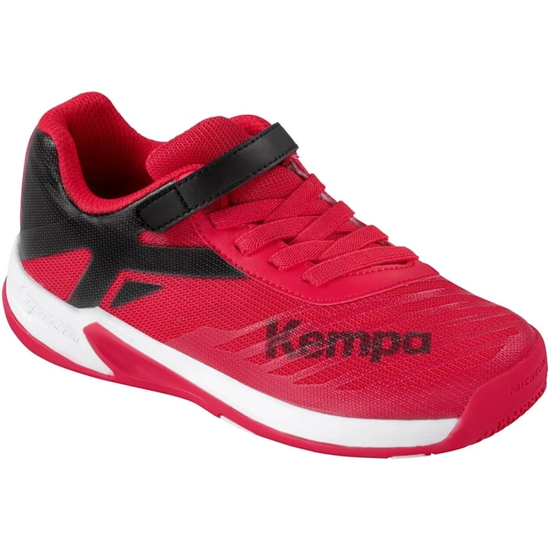 Kempa Unisex Children's Wing 2.0 Junior Handball Shoes, Black red, 13 UK