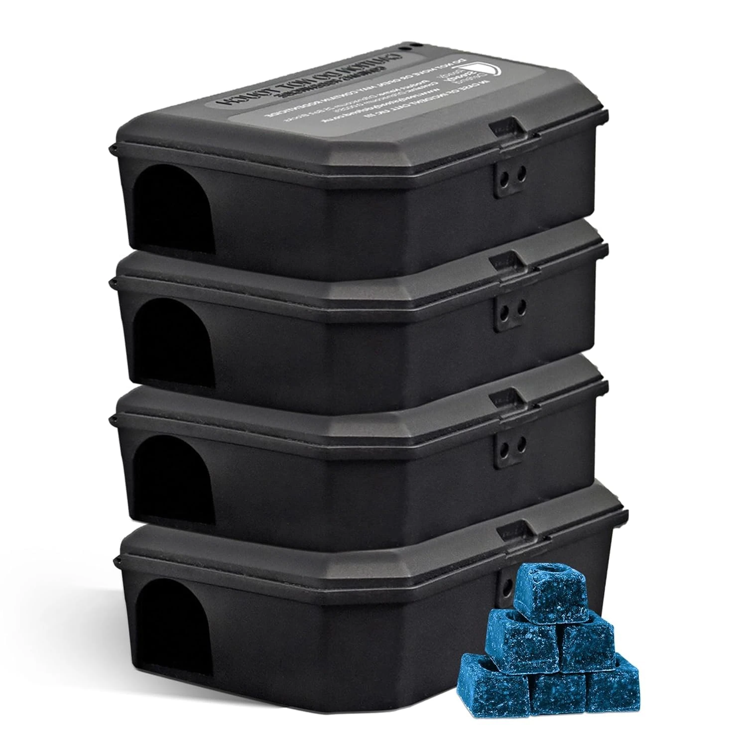 Pre Baited Mouse Boxes (Pack of 4) Effective Indoor Mouse Trap Boxes - Mice Poisoning Solutions, Convenient Control, Ideal Rodent Traps for Indoors, Preloaded Mouse Killer Complete with Key