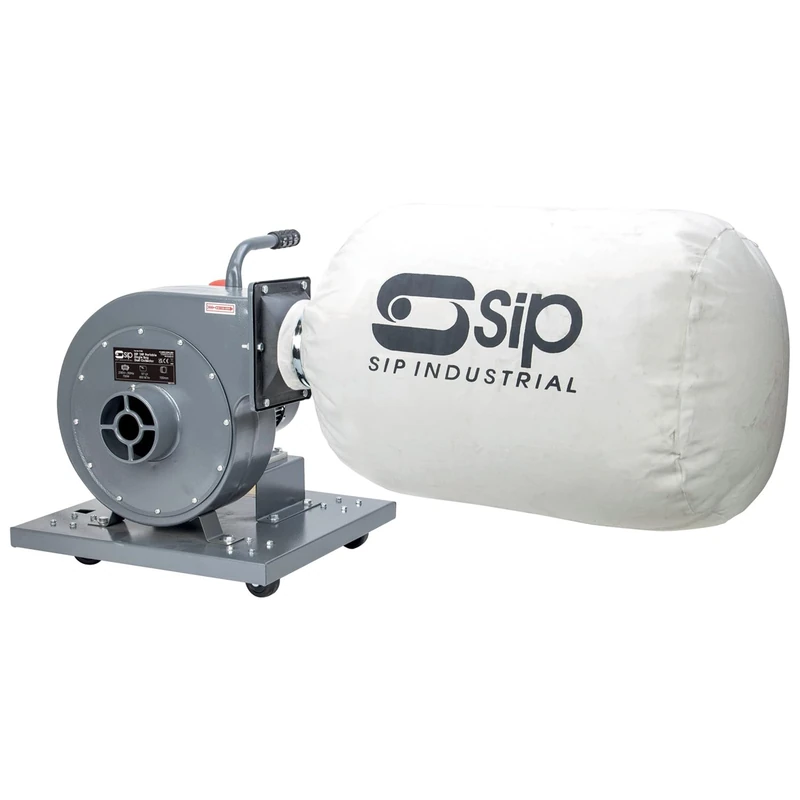 SIP 1HP Portable Single Bag Dust Collector 750W 850m³/hr 56L 5µm 230V Woodworking Extractor