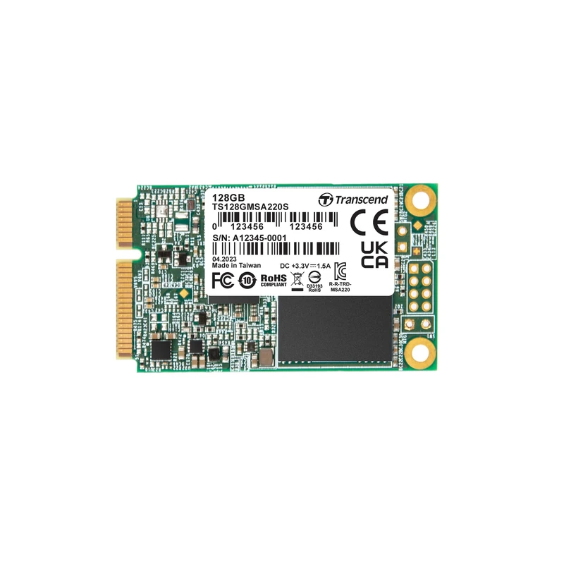 Transcend MSA220S 128GB SATA III 6Gb/sSSD, Read/Write up to 500/450 MB/s with 3D NAND Flash for Ultrabooks, Tablet PCs & Slim Servers TS128GMSA220S