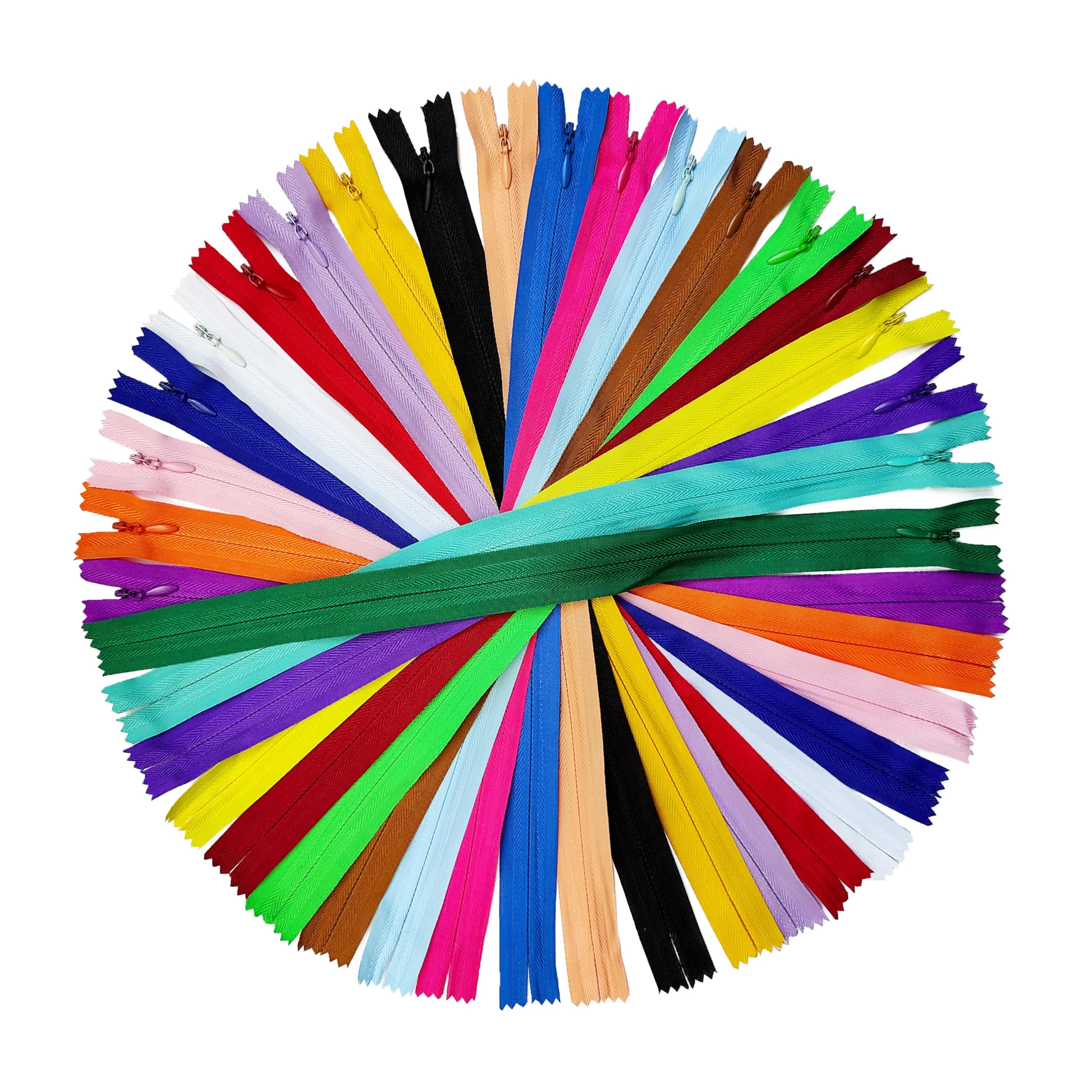 KGS Invisible Zippers for Sewing | Hidden Zippers for Dresses, Skirts, Pillows or Sewing Craft | 20 Pieces/Pack | 20 Assorted Colours | Size: 7 Inch / 18 cm