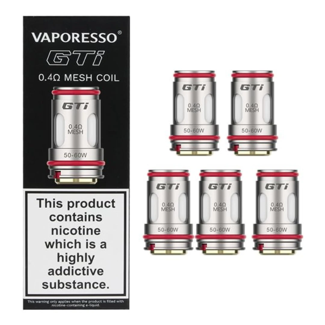 Vaporesso GTI Coils (0.4) - 5 Pack Available in 0.15,0.2,0.4,0.5Ω Compatible with Vaporesso iTank iTank 2 Target 100 200 Gen 200 Gen 80S iTank2 Version Kit - No Nicotine (0.4ohm)