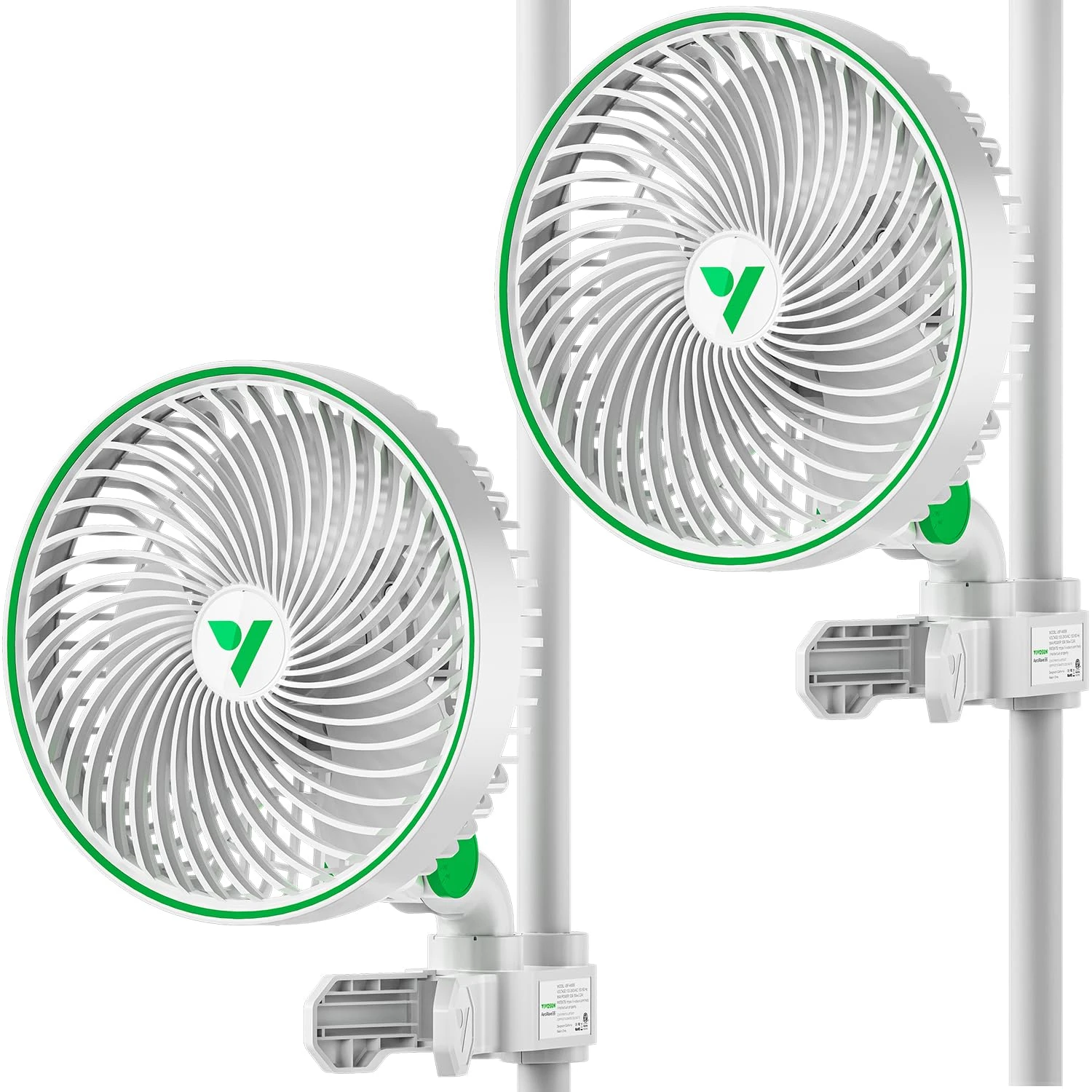 VIVOSUN AeroWave E6 Grow Tent Fan 6”, EC Motor, Smart Wifi Control, US Patented Auto Oscillating Clip fan, IP54, Strong Airflow but Quiet for Hydroponic Ventilation Circulation 2-Pack