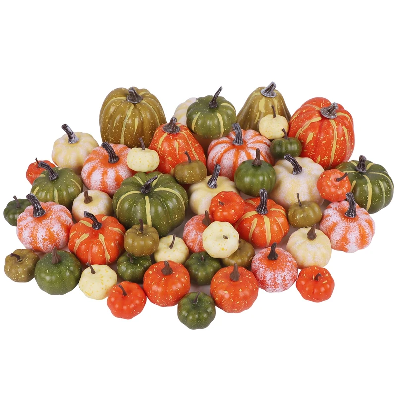 Winemane 46pcs Mixed Color Artificial Pumpkins