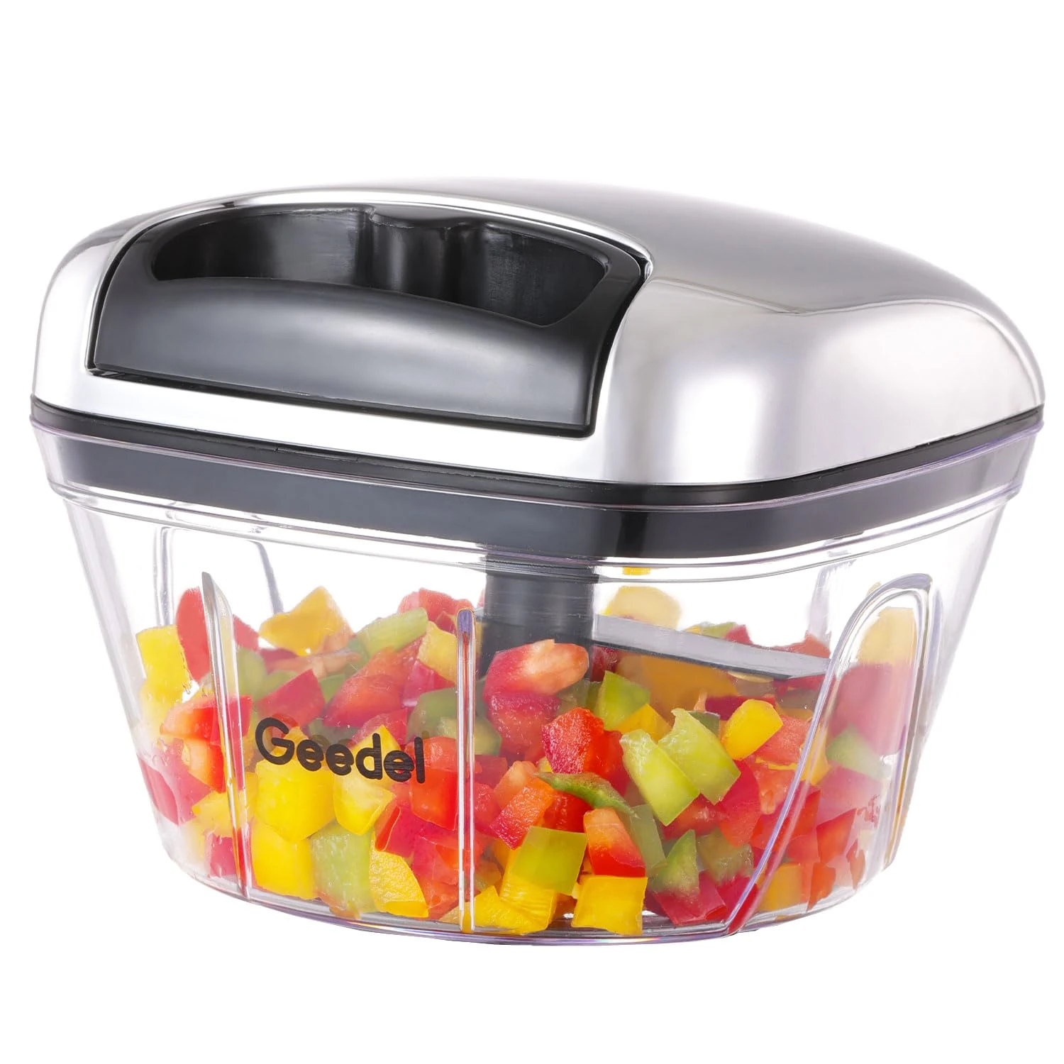 Manual Pull Food Chopper, Hand Pull String Onion Chopper Dicer for Kitchen, Easy Cleaning Food Chopper for Vegetables, Fruits (500 ML)