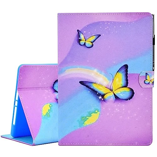 KEROM Case for iPad 6th/5th Generation, PU Leather Stand Folio Cover for iPad 9.7 inch/iPad Air 2/Air 1, with Auto Sleep/Wake, Pen Loop Holder, Card Slots - Butterfly