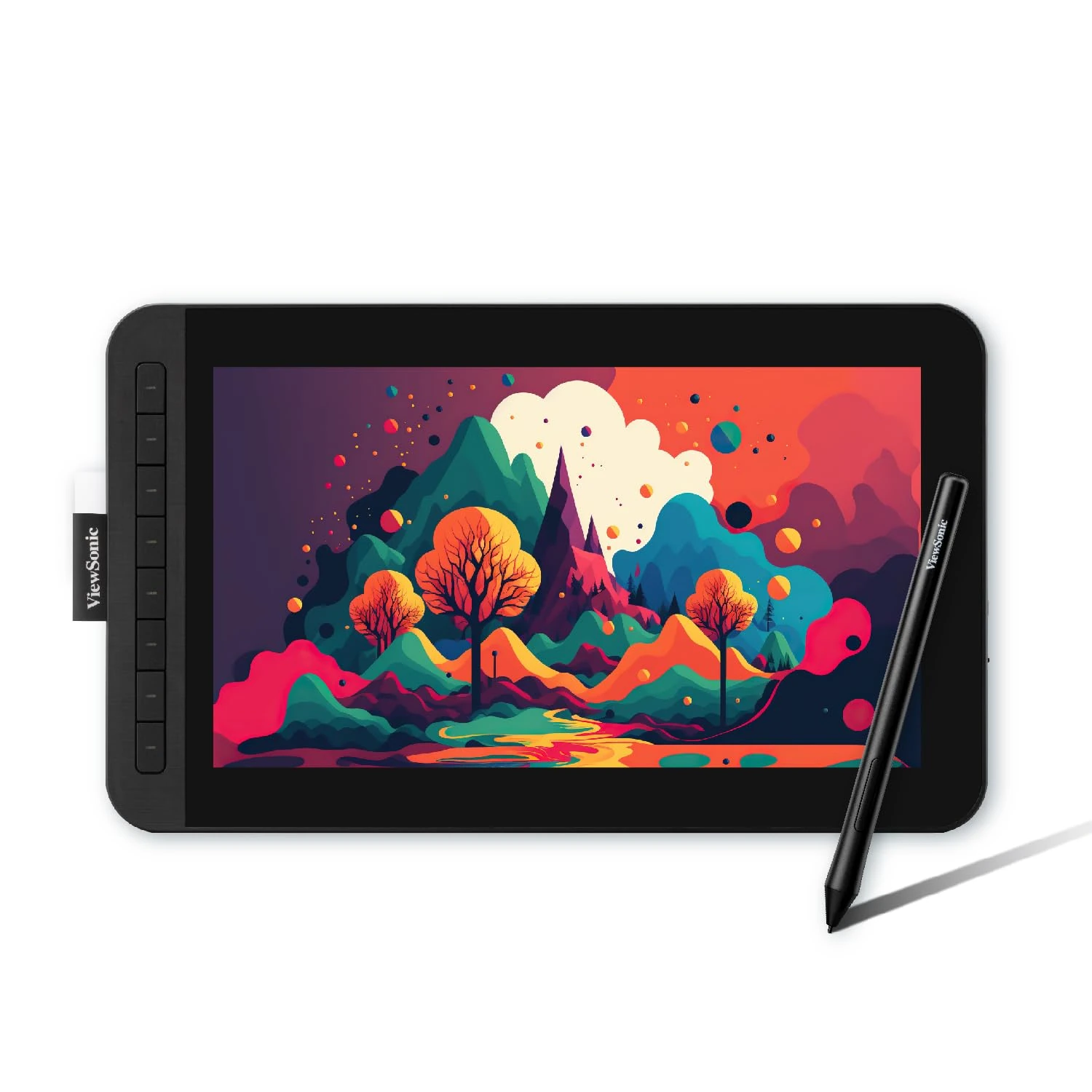 ViewSonic ID1230 Drawing Tablet with Full HD 12 Inches Display Screen, 8192 Pressure Sensitive Pro Pen 2 Tilt Recognition, Compatible with Mac and Windows