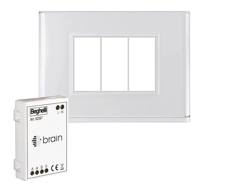 Beghelli - Switch Plate - Emotions of Light Plate with Measurement and Control of Temperature and Humidity - Colour: White - Image 1