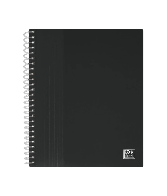 OXFORD School Life Spiral Bound Document Sleeves A5 80 Sides / 40 Pockets Polypropylene Cover Black Pack of 15