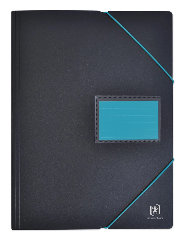 OXFORD Pack of 15 A4 Student Document Sleeves 120 Pages / 60 Pockets Polypropylene Cover Two-Tone Black/Blue