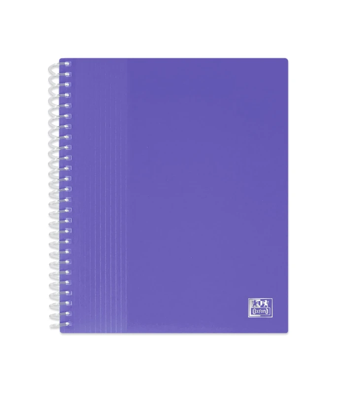 OXFORD School Life Spiral Bound Document Sleeves A5 80 Sheets / 40 Pockets Polypropylene Cover Purple Pack of 15