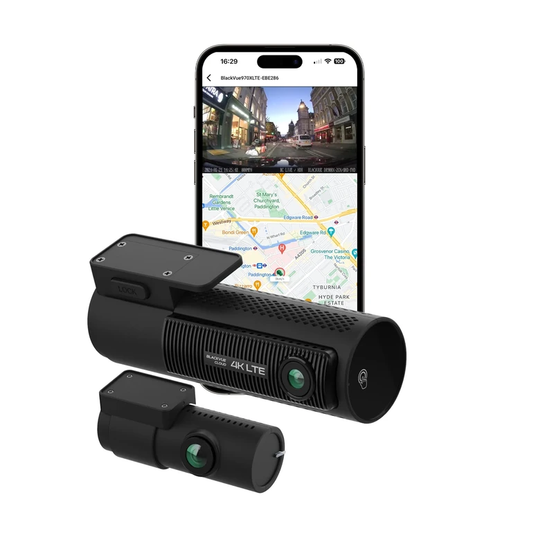 BLACKVUE DR970X-2CH LTE 4K Cloud Dash Cam UK Edition - Built-in 4G, Front 4K & Rear FHD Cameras, GPS, Wi-Fi, Bluetooth, 256GB SD Card, Parking Mode, Free 4G SIM