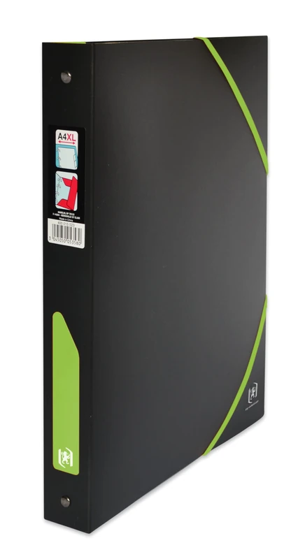 Oxford Nomade A4XL 40mm 4 Ring Binder - Black Green (Pack of 14)