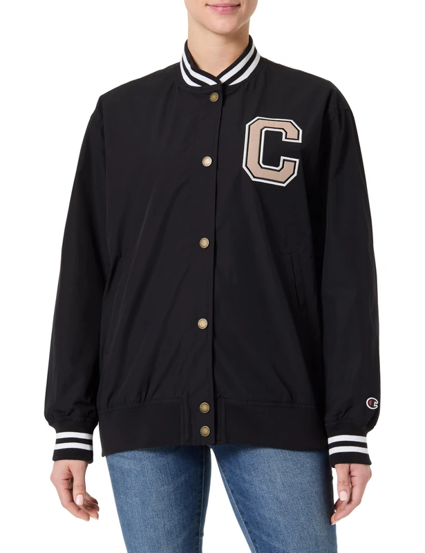 Champion Women's Legacy Outdoor W-Spring-Summer Wr Recycled Polyester Woven Bomber Jacket, Black, M