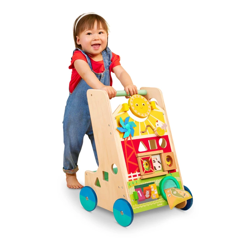 Battat Wooden Activity Walker - 9 Educational Farm Toys