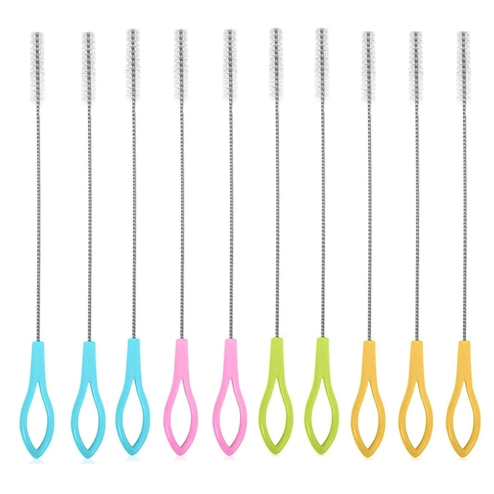 10 Pieces Extra Long Bottle Brush Baby Bottle Brush Straw Cleaning Brush Straw Cleaner Suitable for Water Cups, Test Tubes Baby Bottles Funnel Teapot Nozzle Keyboard Bottle Brushes for Cleaning