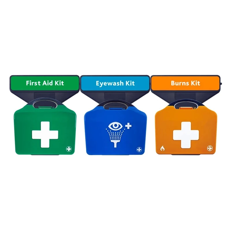 Reliance Medical First Aid Point AuraPoint - 3 Unit Point - Medium BS8599-1 First Aid Kit, Double Eyewash Station and Burns Kit