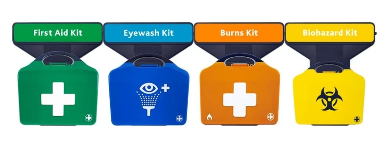 Reliance Medical First Aid Point - 4 Unit Point - Medium BS8599-1 First Aid Kit, Double Eyewash, Burns and Clean Up Kits