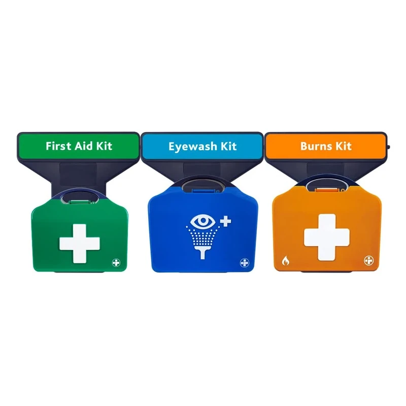 Reliance Medical First Aid Point AuraPoint - 3 Unit Point - Small BS8599-1 First Aid Kit, Double Eyewash Station and Burns Kit