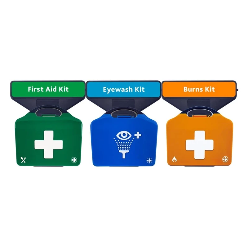 Reliance Medical First Aid Point AuraPoint - 3 Unit Point - Medium BS8599-1 Catering, Double Eyewash and Burns Kit