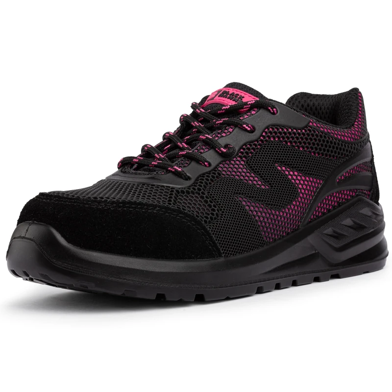 Black Hammer Safety Trainers Womens Steel Toe Cap Trainers Lightweight Work Shoes Slip and Puncture Resistant Durable Workwear for Maximum Protection and Comfort Mary (10 UK) Black - Image 1