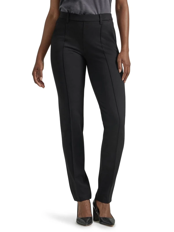 Lee Women's Ultra Lux Comfort Any Wear Straight Leg Pant, Unionall Black, 12 US