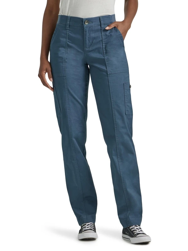 Lee Women's Ultra Lux Comfort with Flex-to-go Utility Pant, Deep Waters, 16 US