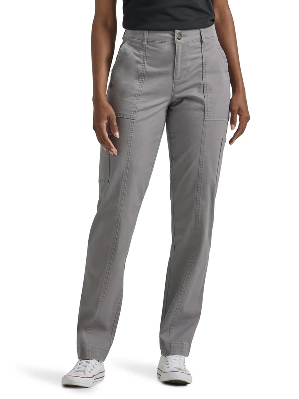 Lee Women's Ultra Lux Comfort with Flex-to-go Utility Pant, Hd Gray, 22 Long