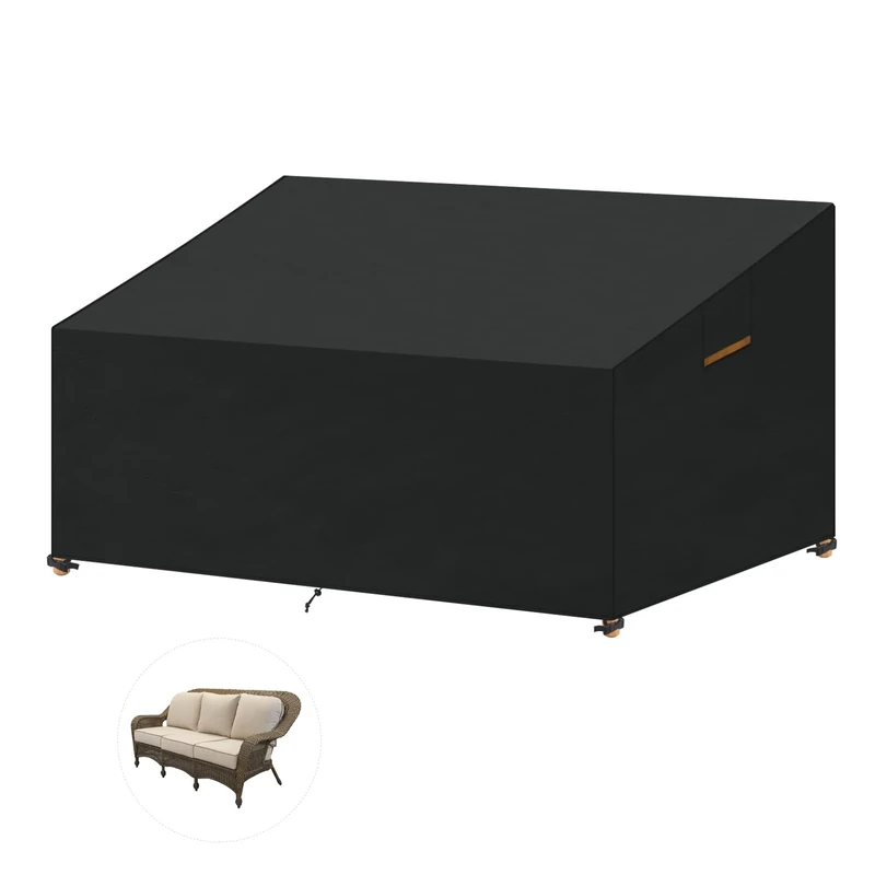 SanGlory Garden Sofa Couch Cover Outdoor Rattan Corner Furniture Covers 2-3 Seater Bench Cover Corner Sofa Cover Waterproof Deep Seat Covers, 180x99x61/89cm