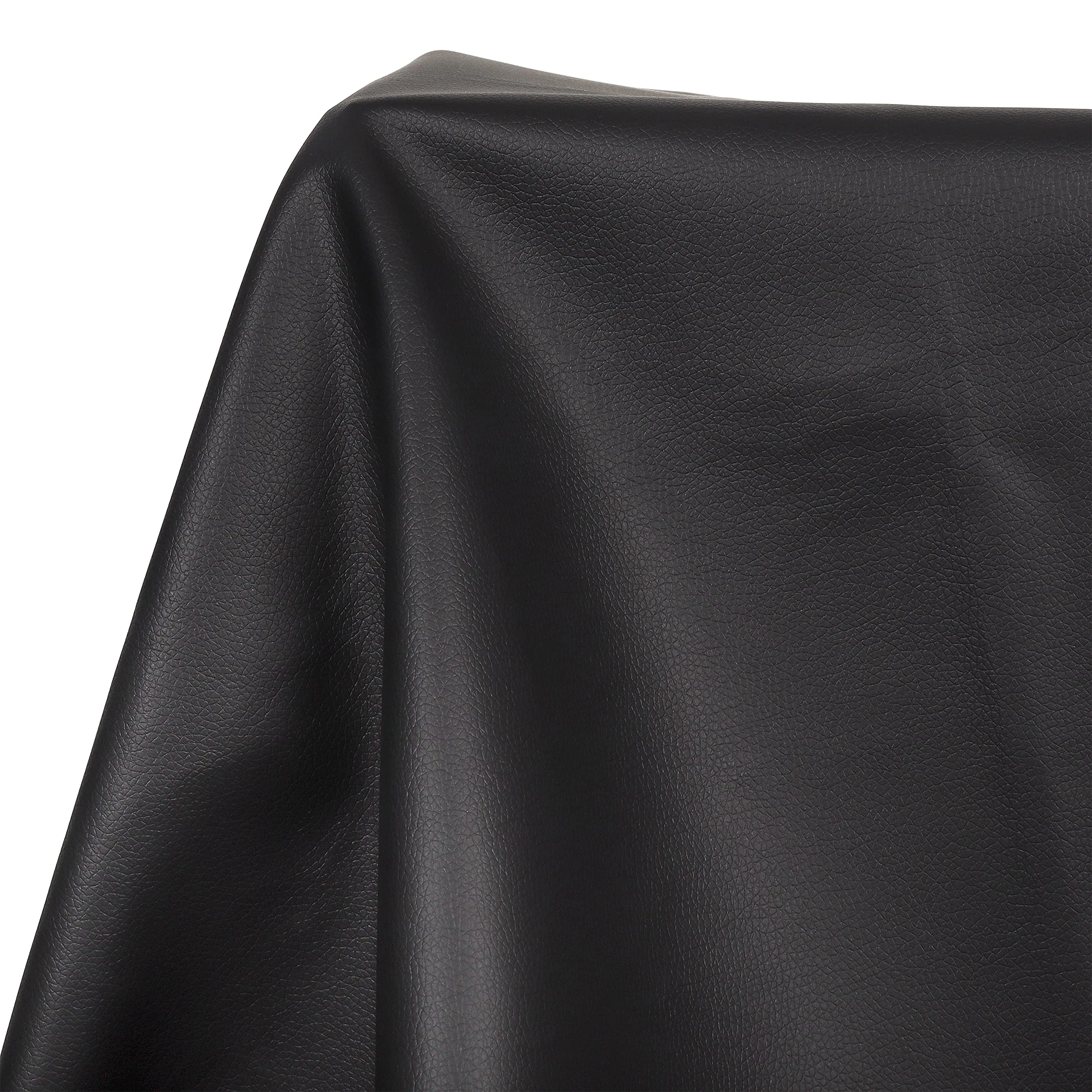 LOTOFUN Black Upholstery Faux Leather: 200x140cm Upholstery Fabric for Sofa Chair Covers DIY Furniture Reupholstery