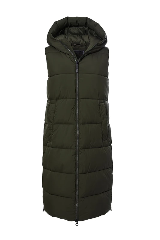 G.I.G.A. DX GW 24 WMN QLTD VST 39929-000 Women's Quilted/Functional Vest in Down Look with Hood Dark Olive Size 44, Dark Olive