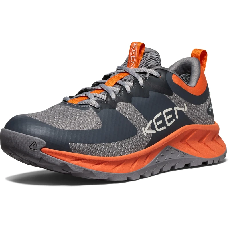 KEEN Men's Versacore Breathable Comfortable Waterproof Hiking Shoes, Steel Grey/Scarlet Ibis, 6