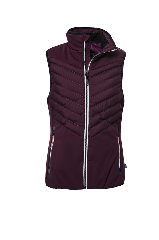 Killtec Women's Kow 33 Wmn Qltd VST Quilted Vest with Stand-up Collar, Dark Plum, 38