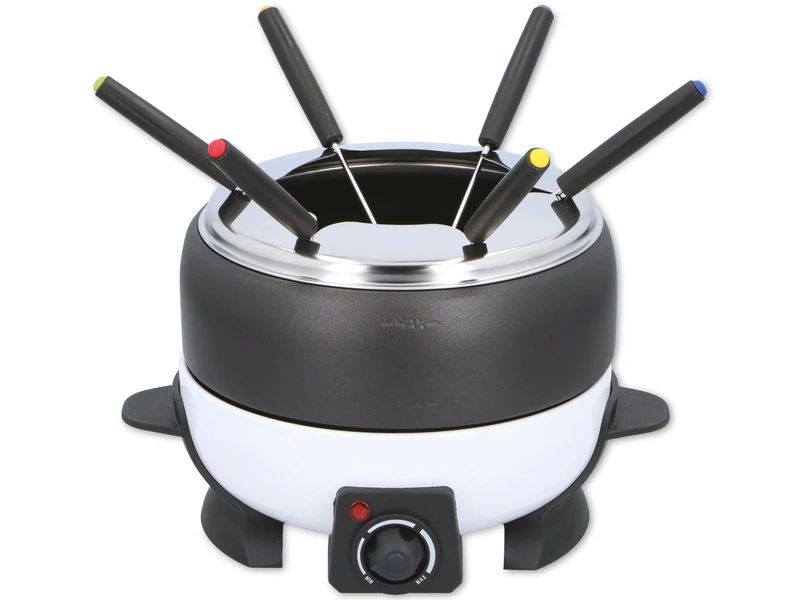 Cuisinier Deluxe Electric Fondue Set 800W - Electric Pan 2L for 6 People - Suitable for Cheese Fondue and Chocolate Fondue - Includes Fondue Forks - Adjustable Temperature - Stainless Steel - Image 1