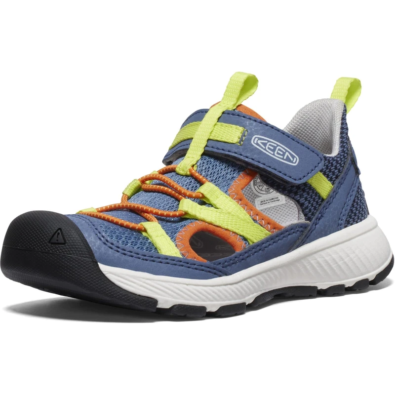 KEEN Big Kid MOTOZOA SANDAL, Vintage Indigo/Scarlet Ibis, 6