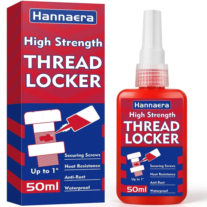 Thread Lock Red 50 ml, High Strength Threadlock, Permanent Threadlocker, Lock & Seal Nuts, Bolts, Fasteners and Metals, Against Losening and Leakage (GQDLSJ 001)